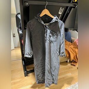 Gray Denim Midi Dress